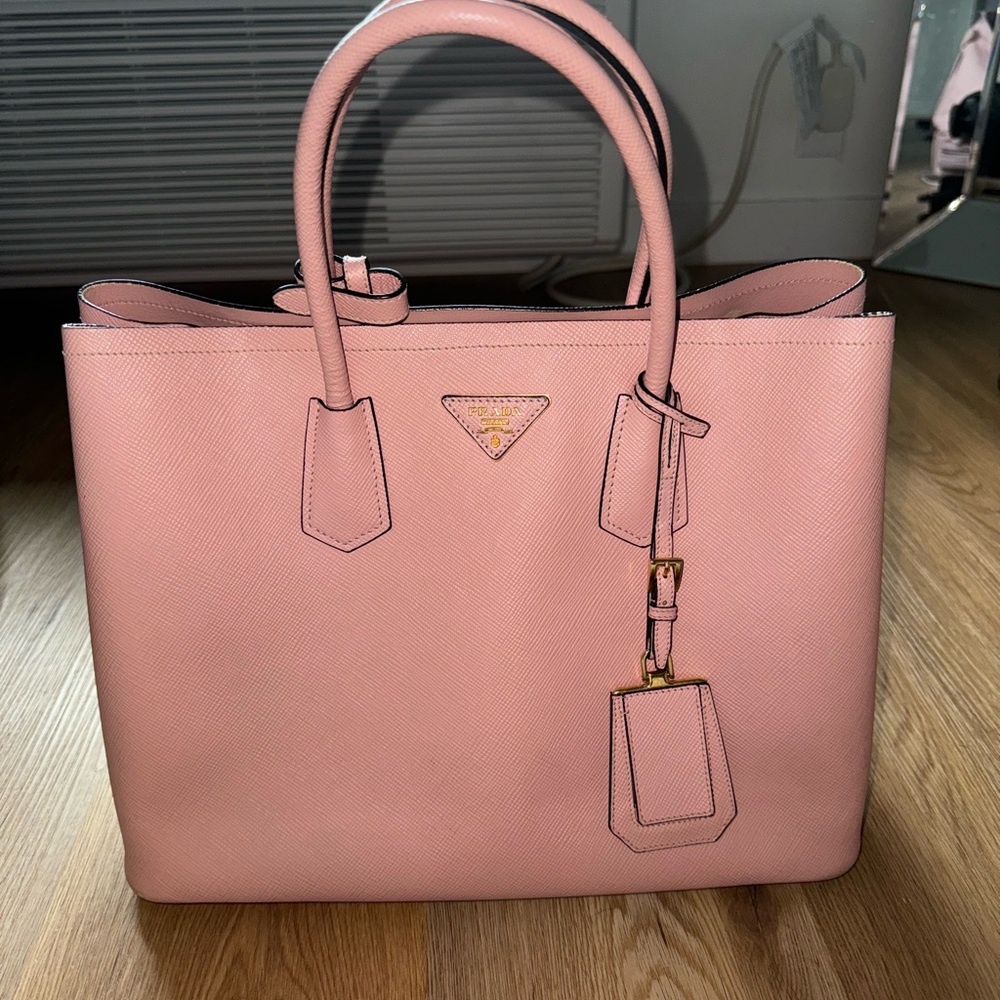 Medium Saffiano Leather Double Prada Bag